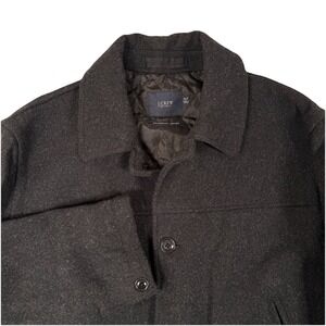 J Crew‎ University Jacket Charcoal Wool Stadium Cloth Thinsulate Coat